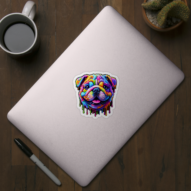 Colorful melting Dog #5 by Farbrausch Art